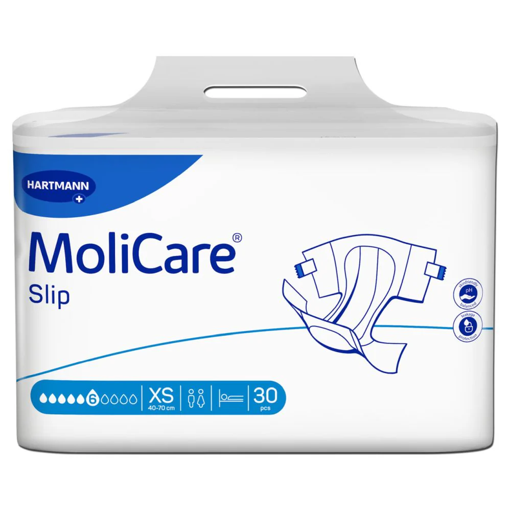 Packshot_Frontal_MoliCareSlip6DSizeXS30pcs-1.jpg MoliCare Premium Slip 6 Drop XSmall - Image 1