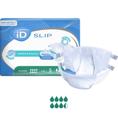 iD-Slip-SUPER-500x500-S.jpg Ontex iD Slip Super S (50-90cm) 2100ml - Image 1
