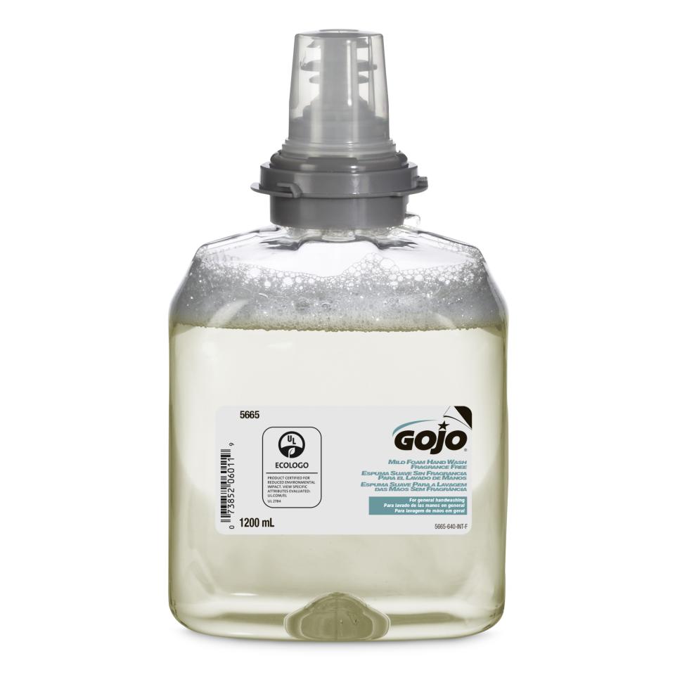 lgsq_35bacb87-2364-45fc-8cf5-22a41eee9965.jpg Gojo Mild Foam Hand Wash Fragrance Free 1200mL TFX Refill - Image 1