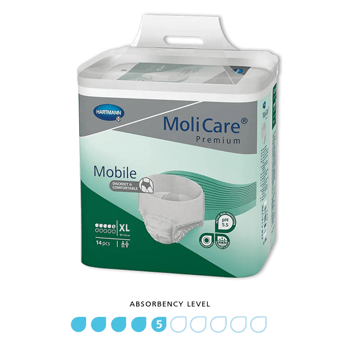 molicare-molicare-premium-mobile-5-drop-xlarge-packet-of-14-har915854-pk-34442935304275.png Molicare Premium Mobile 5 Drop XLarge - Image 1